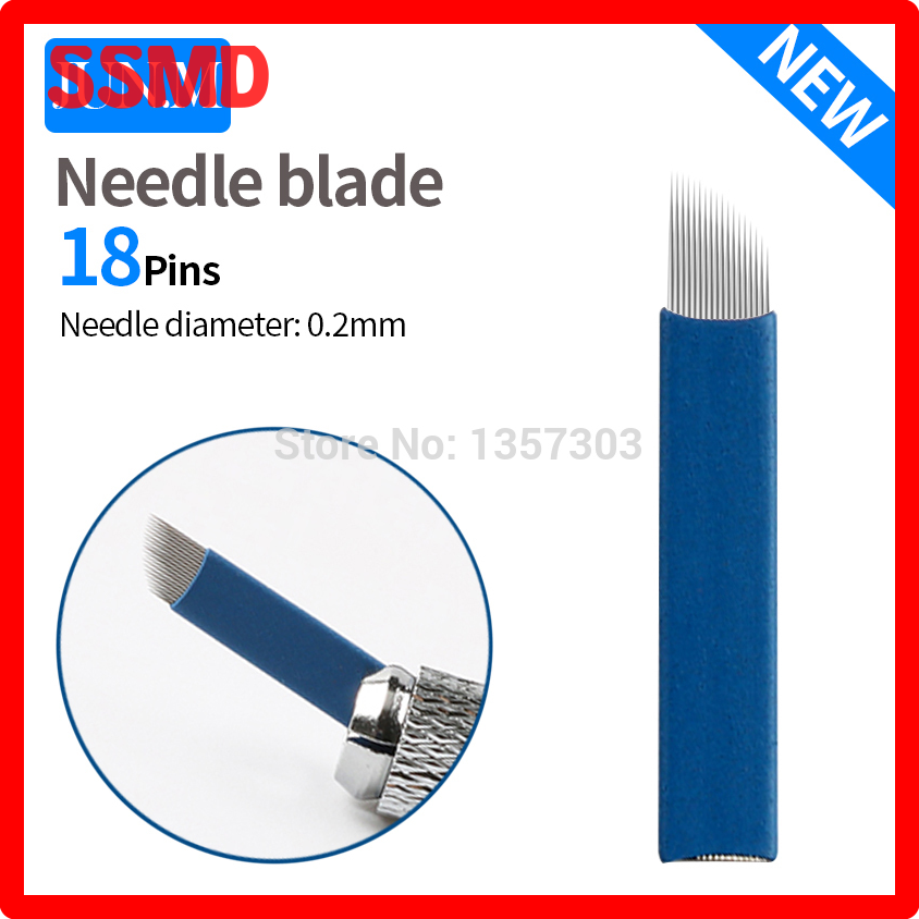 [SSMD]☀☀ 100 Stuks 0.2Mm Diameter 18 Naaldblad Wenkbrauw Blading Tattoo Naalden Voor Permanente Make-Up