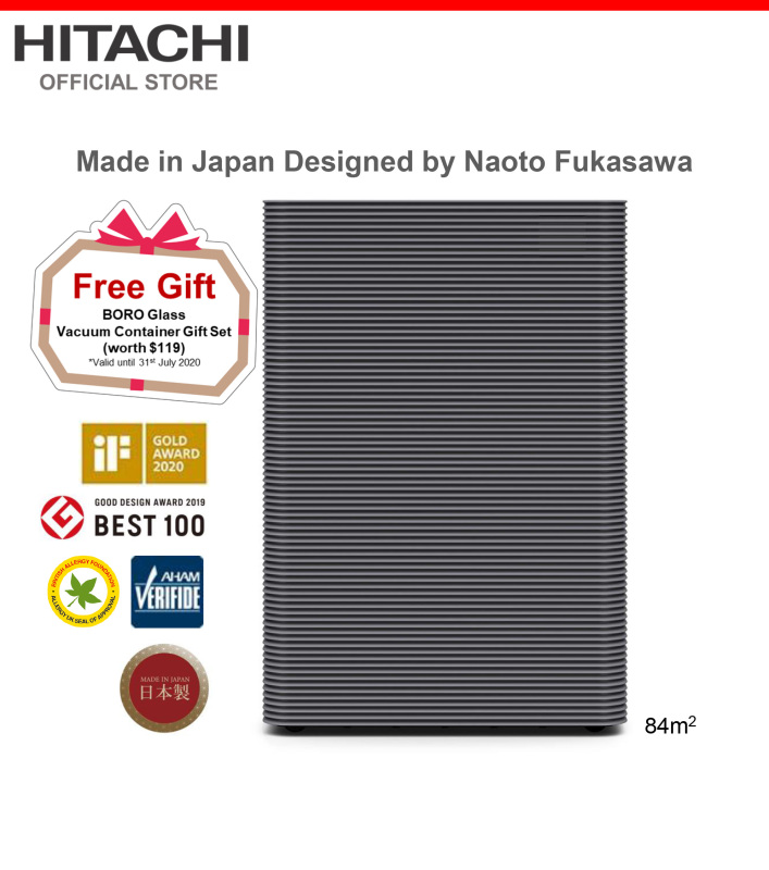 Made In Japan, Hitachi, Massive Air Volume of 12m3/min, Captures Particles as Small as 0.02μm, Antimicrobial Allergen-free HEPA Filter, PM2.5 Sensor, 84 metre square, EP-PF120J Singapore