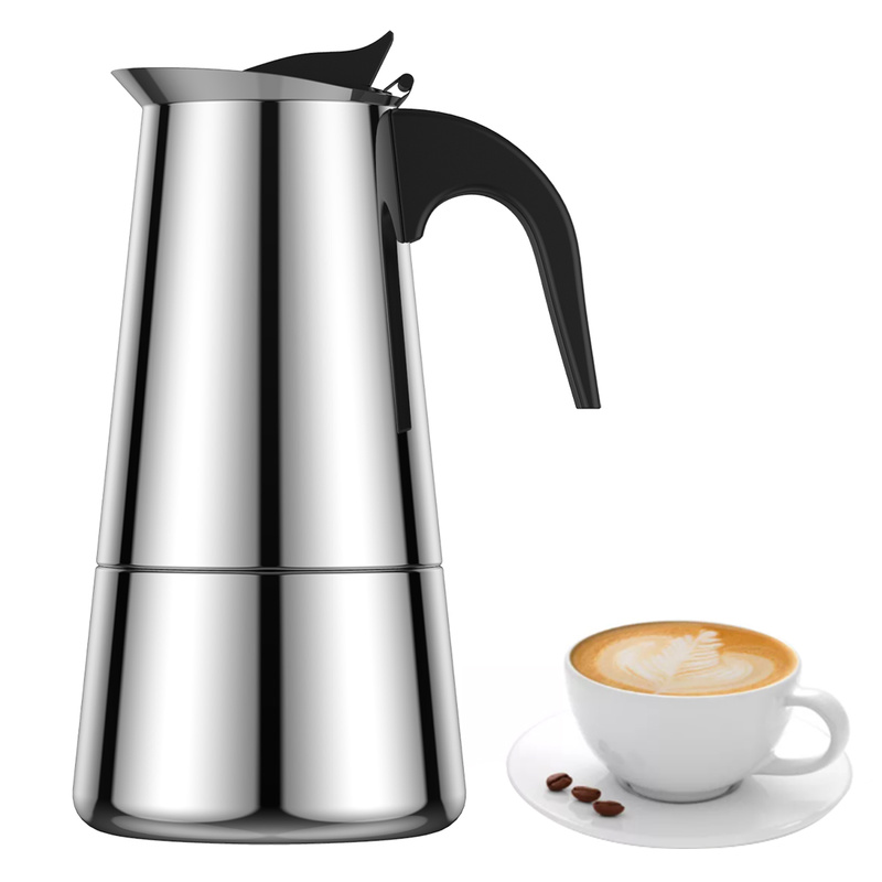 Máy pha cà phê Expresso cảm ứng máy pha cà phê thép không gỉ Stovetop Máy pha cà phê ấm moka cho bếp cảm ứng máy pha cà phê Expresso xách tay Bình đựng cà phê Máy pha Espresso Inox Máy pha cà phê Expresso