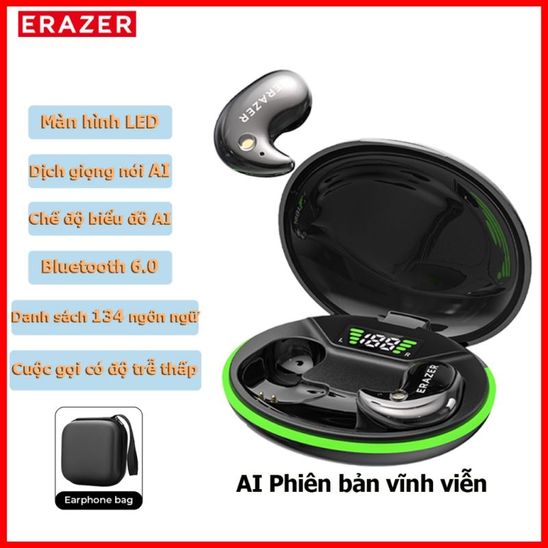 Lenovo ERAZER XF58 Tai nghe phiên Dịch AI Tai nghe ngủ Phiên dịch AI Tai nghe không dây Bluetooth 6.0 Màn hình LED Âm thanh nổi Hi-Fi Tai nghe âm thanh