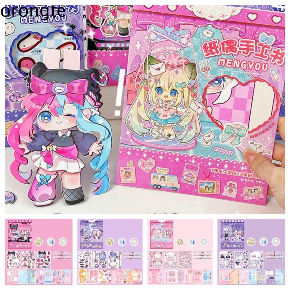 ORONGTE Thủ công Đồ chơi con rối giấy tự làm Sách hoạt động Anime Montessori Đồ chơi sách yên tĩnh D