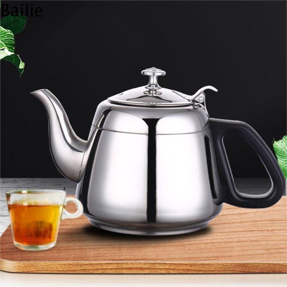 BAILIE Có bộ lọc Ấm trà bằng thép không gỉ Trọng lượng nhẹ 1,2L/1,5L/2L Bếp Nước Dày Sức chứa lớn Ấm đun nước Nhà