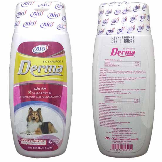 Sữa Tắm Chó Mèo Trị Nấm Da, Demodex, Ve, Ghẻ, Bọ Chét Chó Meo Bio (150ml)