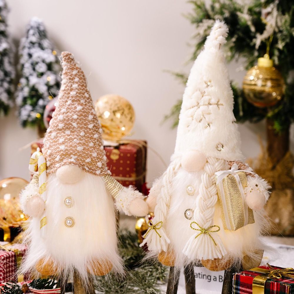 Okdeals trang trí Giáng sinh Rudolph gnomes đồ trang trí râu dài đèn LED búp bê giáng sinh thời trang Đồ trang trí Tượng quà tặng năm