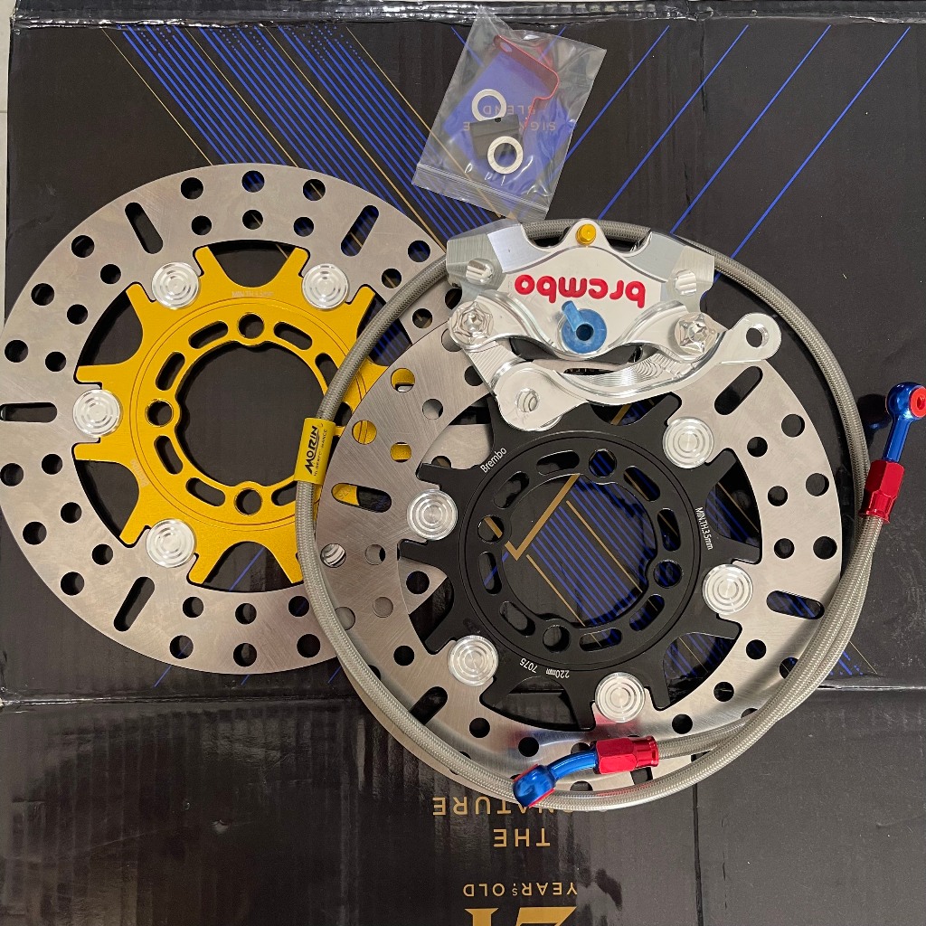 [Combo Sirius110, Ex2010]_Heo Bremb@ Silver Cnc Ticket, Bremb0 H2C Disc with Stainless Steel Ring, Morin Oil Line + Pat and 2 Free Screws