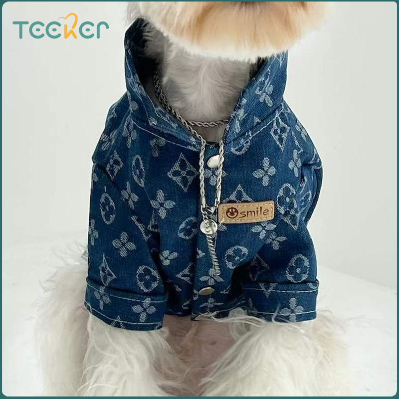 Teeker Pet Fashionable Spring and Autumn Denim Jackets for Cats and Dogs in Complete Sizes ราคา 224 บาท*ส่งฟรี