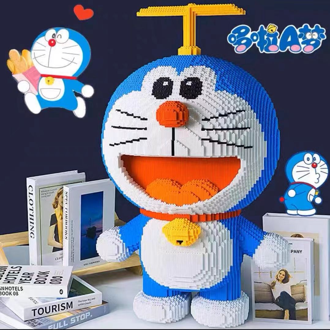 Trẻ em gái Đầm sinh nhật Đồ chơi trẻ em Nam tương thích Lego cực lớn 1m gạch Doraemon mảnh nhỏ Chào mừng đến với cửa hàng