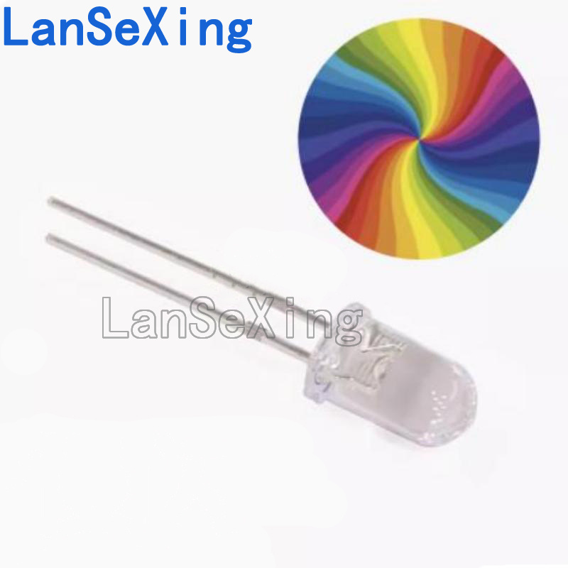 5mm seven color slow flashing LED 5MM color changing self flashing LED emitting diode