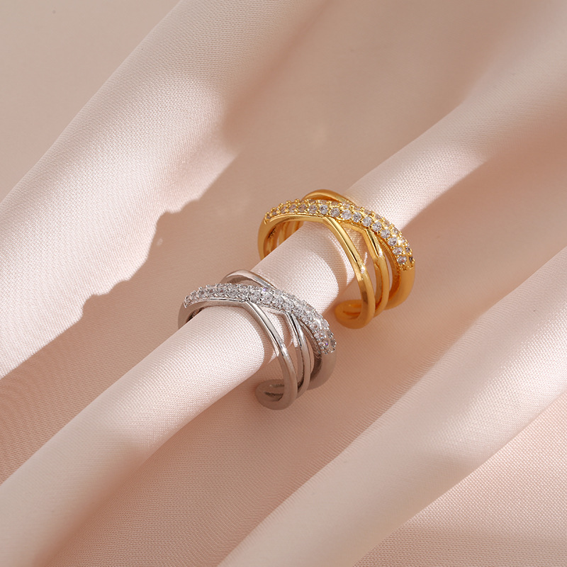 suzhoukailin Cross Ring Female Ins Small Design Creativity Japanese and Korean Light Luxury Fashion Style Same Style