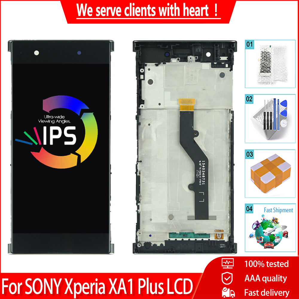 Myxiu 5.5 "ban đầu cho sony xperia xa1 cộng với g3416 g3412 g3426 g3421 g3423 màn hình hiển thị lcd với khung bộ phận thay thế bộ số hóa
