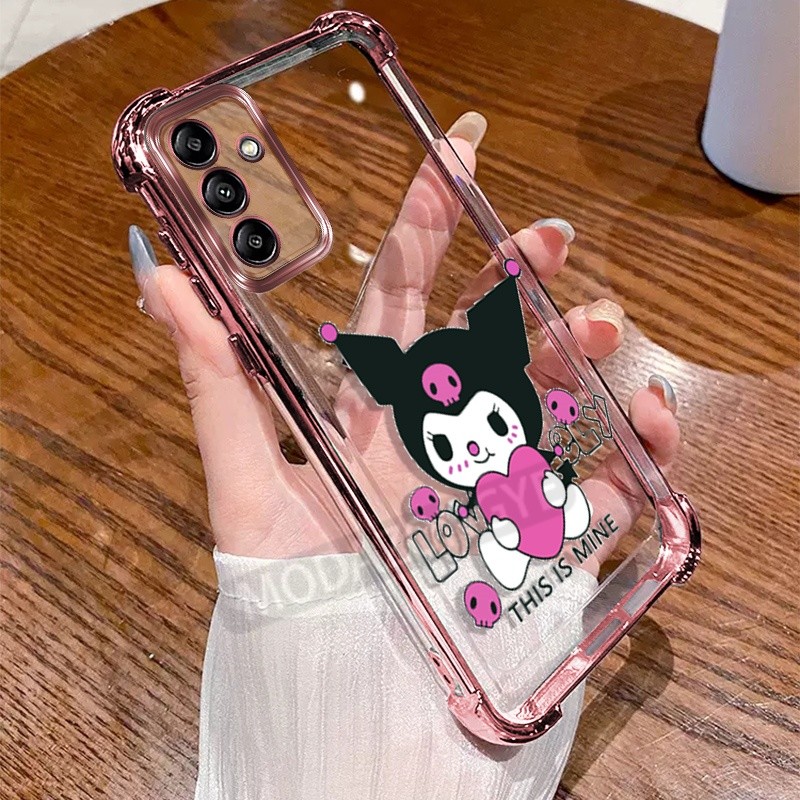 Cho Samsung a04s trường hợp silicon mềm mạ điện TPU softcase bốn góc chống thả phim hoạt hình chống 