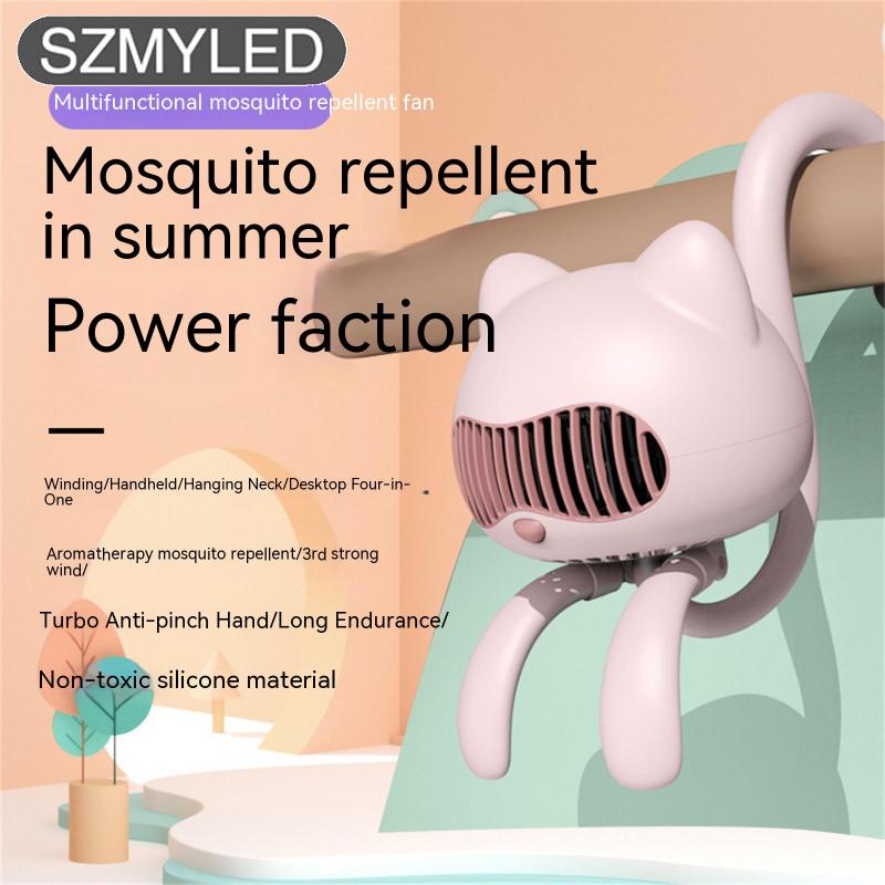 5v 4.5w Portable Baby Stroller Fan Free Hands Hanging Neck Design Handheld Desktop Air Cooler Fan