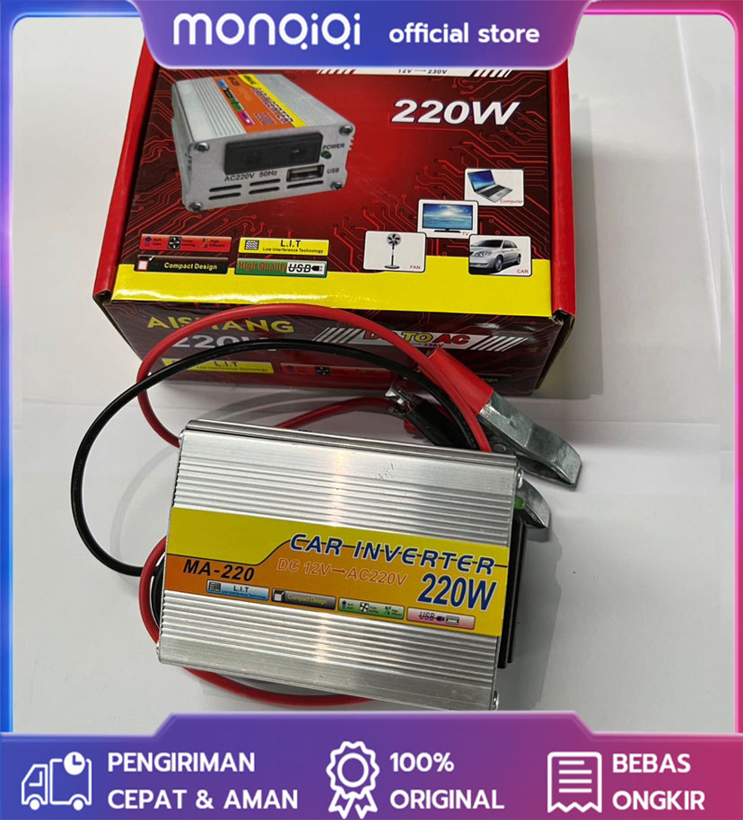 220W Mobil Power Inverter Modified Sine Wave DC 12V Untuk AC 220V USB Charger Transformator Tegangan Kendaraan Adaptor Konverter Daya Harga 172,000 rupiah*Gratis Ongkir