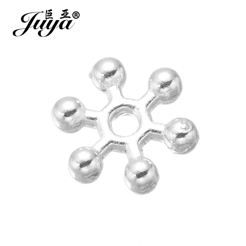 100pcs 4/6/8/10/12mm bông tuyết hạt cườm cho Vòng cổ nữ Vòng đeo tay tự làm làm đồ trang sức phát hiện phụ kiện hợp kim thủ công mỹ nghệ