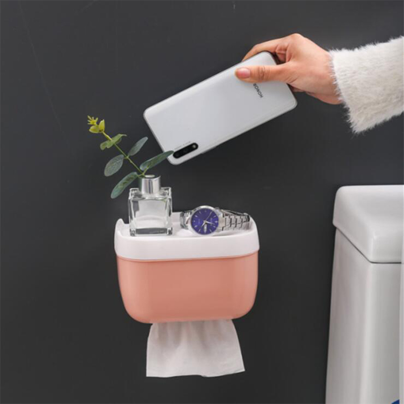 YANXING1 Không thấm nước treo tường nhà vệ sinh giữ giấy kệ nhà vệ sinh cuộn giấy ống lưu trữ giá lưu trữ hộp khay giá phòng tắm Nguồn cung cấp