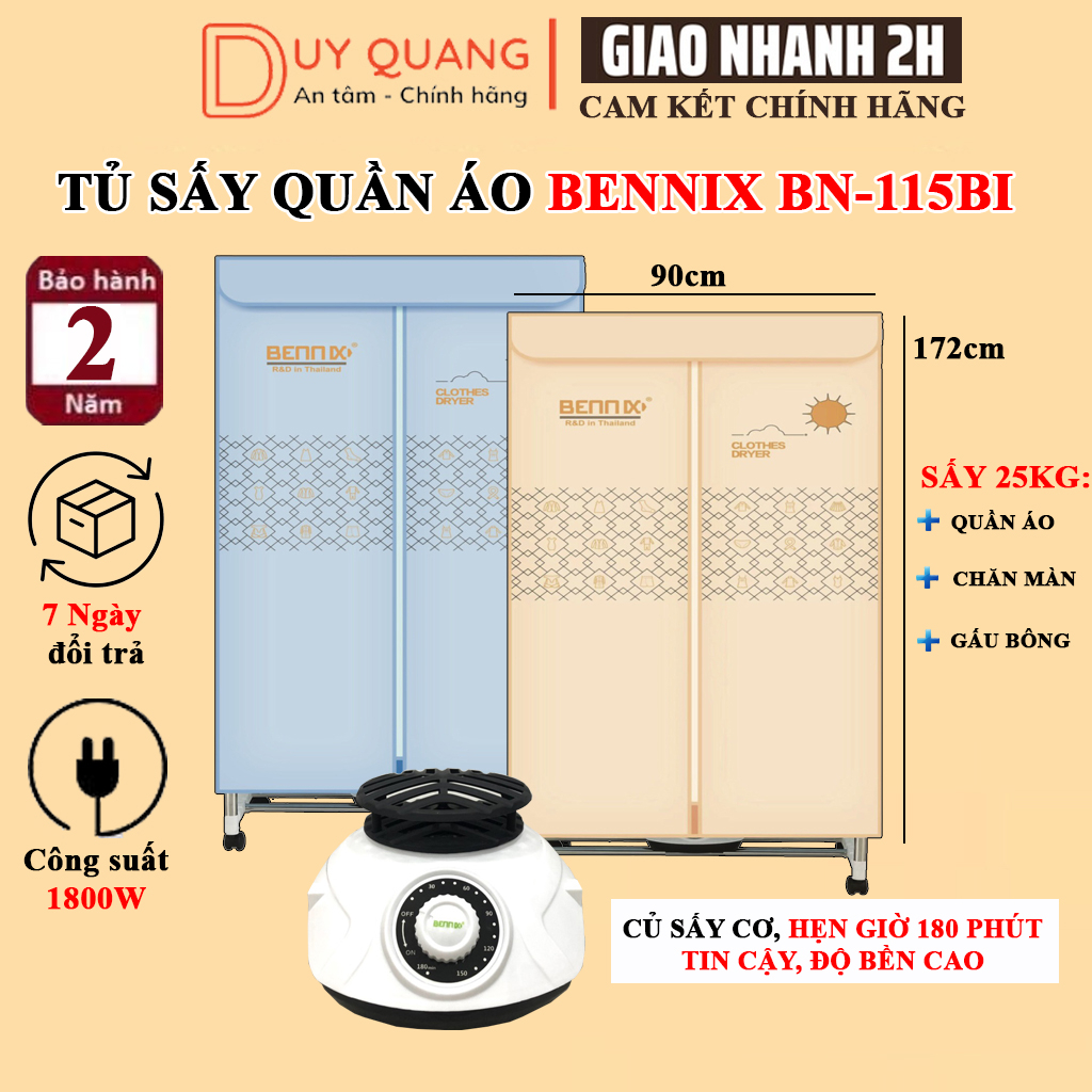 Tủ sấy quần áo Bennix BN-115BIG, hàng Thái Lan cao cấp