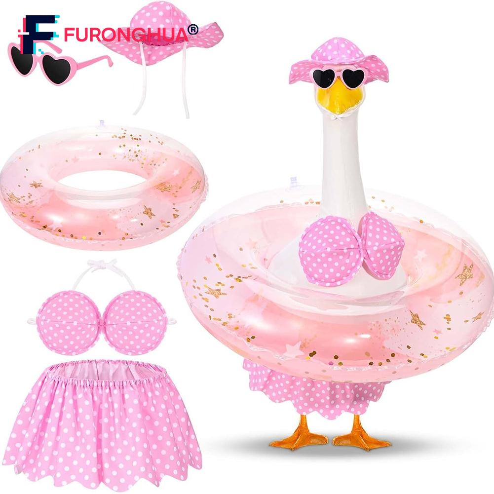 【FURONGHUA】 Bright Summer Goose Outfit Set with Bikini and Accessories for Yard Styling 【New product】 ราคา 652 บาท*ส่งฟรี