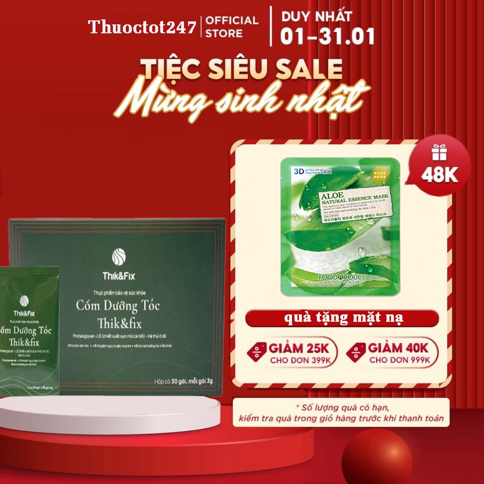 Cốm Dưỡng Tóc THIK&FIX- Hỗ Trợ Bổ Huyết, Làm Đen Tóc, Dày Tóc