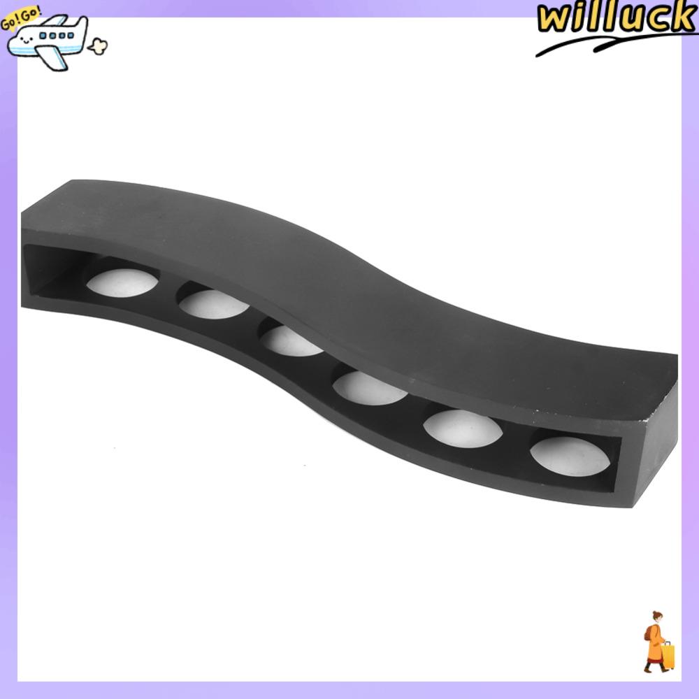 WILLUCK Gỗ Giá để ly rượu bằng gỗ 6 Lỗ Đen Giá đỡ cốc Có thể tái sử dụng Hình chữ S Giá đỡ ly rượu nhỏ Trang chủ