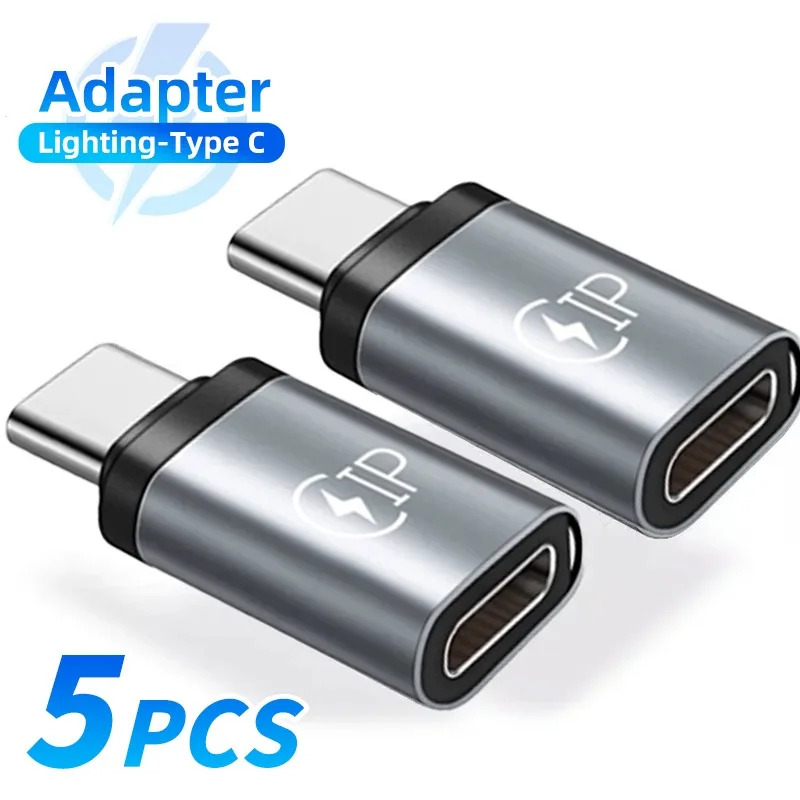 5/1PCS Bộ chuyển đổi nhanh iOS sang Type C, bộ sạc nhanh, đầu nối Lightning cái sang USB C đầu đực, chuyển đổi cáp, kết nối truyền dữ liệu nhanh