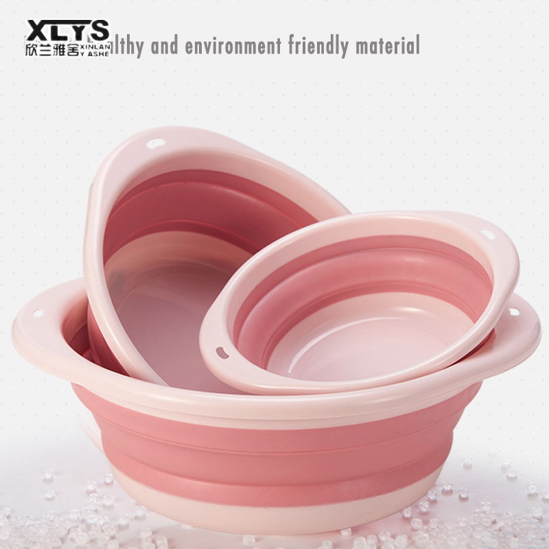 Folding washbasin large size household baby small basin portable compression travel laundry footwash basin ราคา 53 บาท*ส่งฟรี
