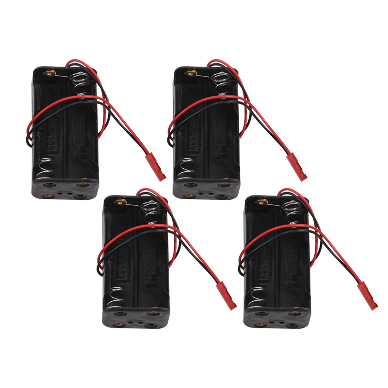 4Pack 6V 4XAA Battery Container Case Holder Pack Box JST Plug Receiver for Redcat 1/8 1/10 RC Nitro 