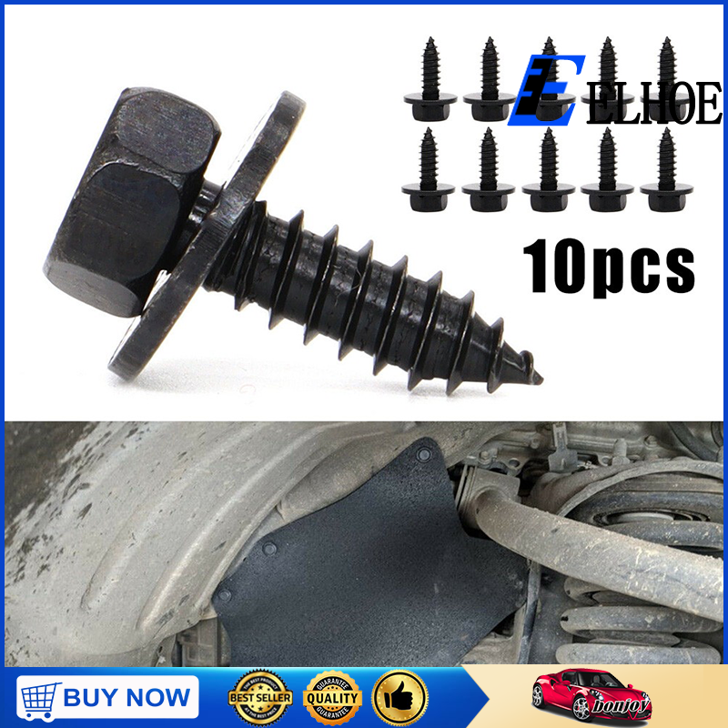 10Pcs For Toyota Bumper Fender Splash Seal Shield Rivet Clip Bolt Screw Fastener 9mm Screws ราคา 51 บาท*ส่งฟรี