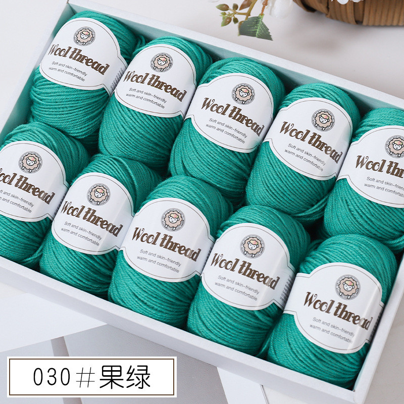 Merino Wool Blended Worsted Yarn | DIY Hand Knitting/ Crochet Yarn for Sweater Scarf | Benang Kait