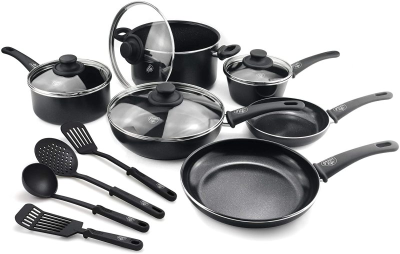 GreenLife Soft Grip Diamond 14 Piece Healthy Ceramic Nonstick Cookware