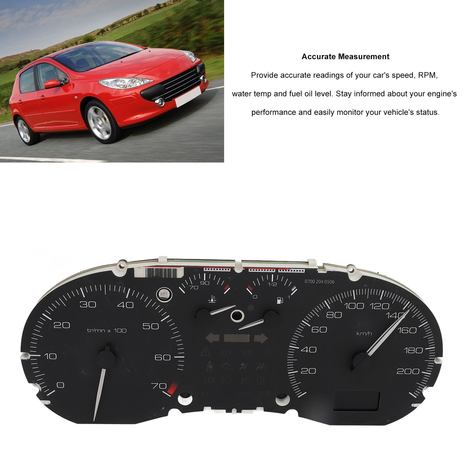 Xe kết hợp cụ crack kháng nhiệt độ nước đồng hồ nhiên liệu tachometer cho 307