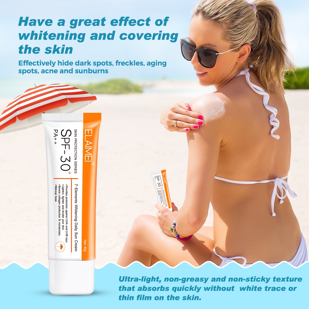 Elaimei SPF 30 + Kem chống nắng cơ thể mặt cách ly tia cực tím Kem chống nắng dầu-kiểm soát dưỡng ẩm