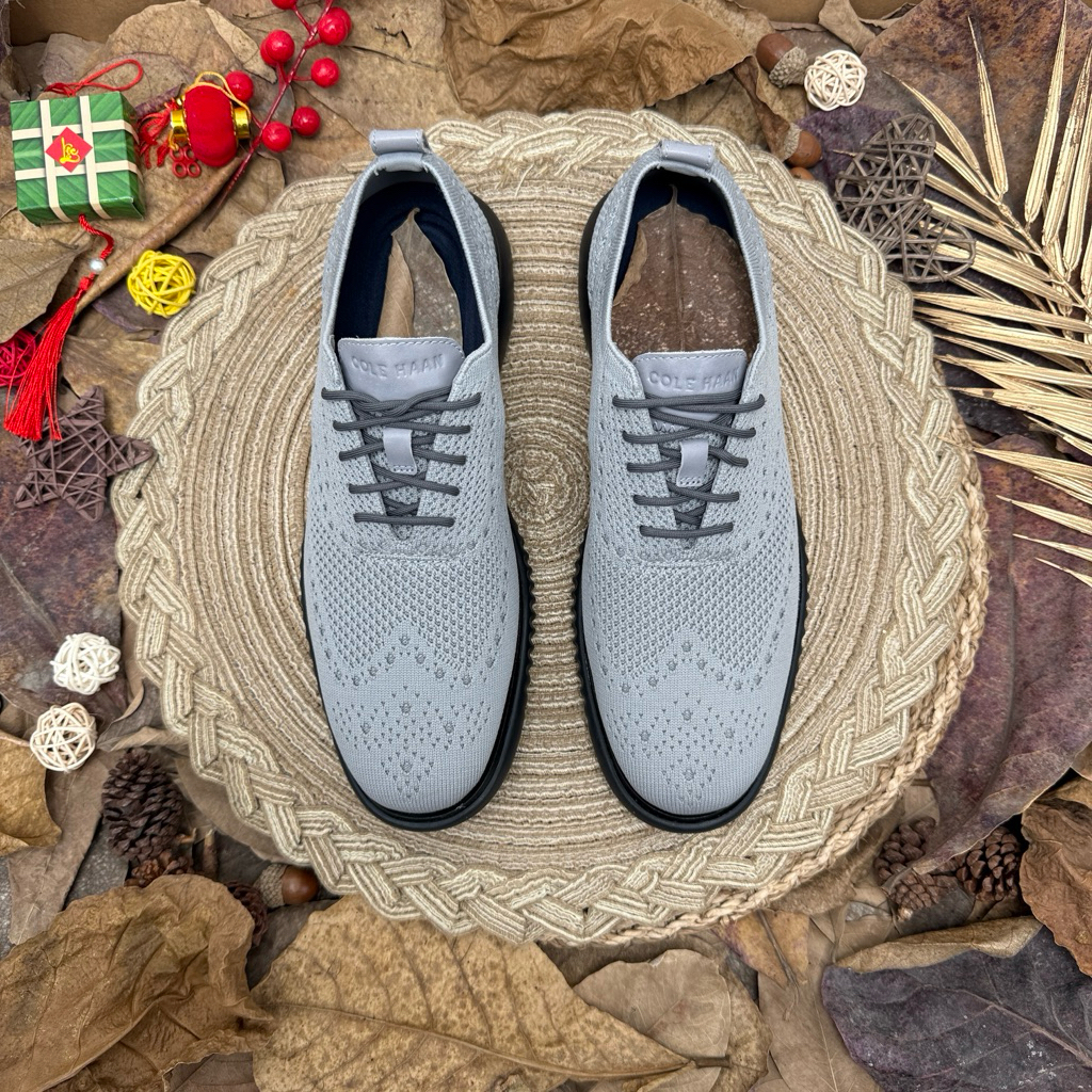 [Chính Hãng] Giày Sneaker Nam C0le Knit Xám Đế Flex – Giày Thể Thao Nam Siêu Nhẹ, Thoáng Khí, Êm Chân