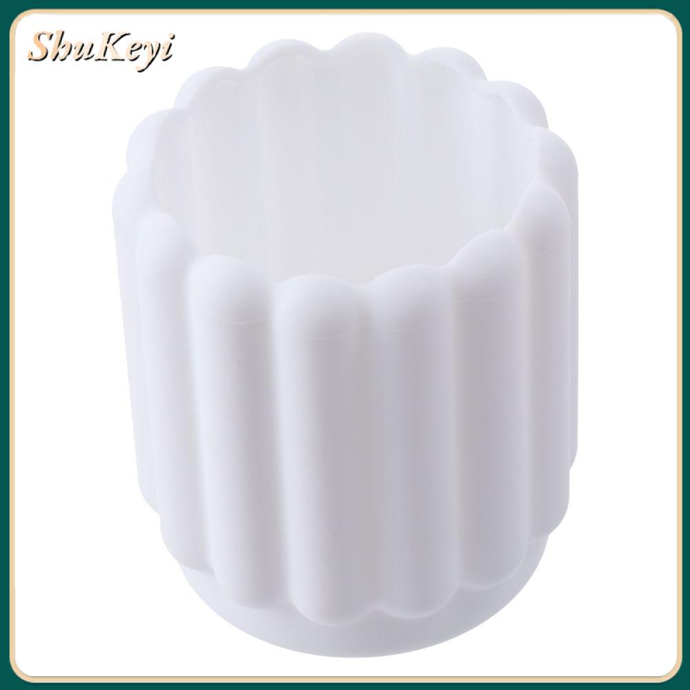 SHUKEYI Silicone Hộp đựng bút silicon 3.743.14 inch Trắng Sắp xếp bàn văn phòng Bền Phụ kiện bàn văn phòng Văn phòng