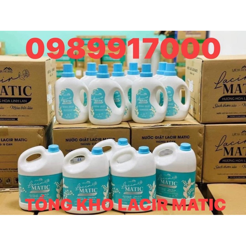 ️[SỈ TỪ 3 THÙNG] 1 THÙNG 6 CAN NƯỚC GIẶT LACIR MATIC 3,6KG DR LACIR LACIR HOME