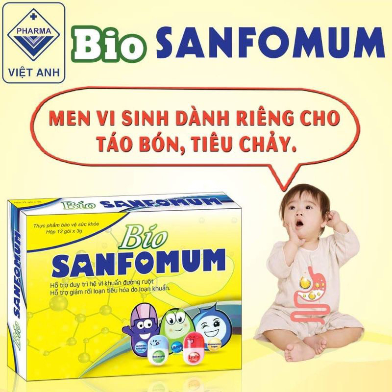 Men vi sinh dành riêng cho táo bón, tiêu chảy - bio sanfomum