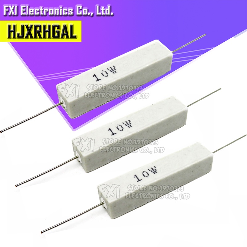 10pcs 10w xi măng kháng điện trở 10 15 20 25 ohm 10r 15r 20r 25r mạch tích hợp