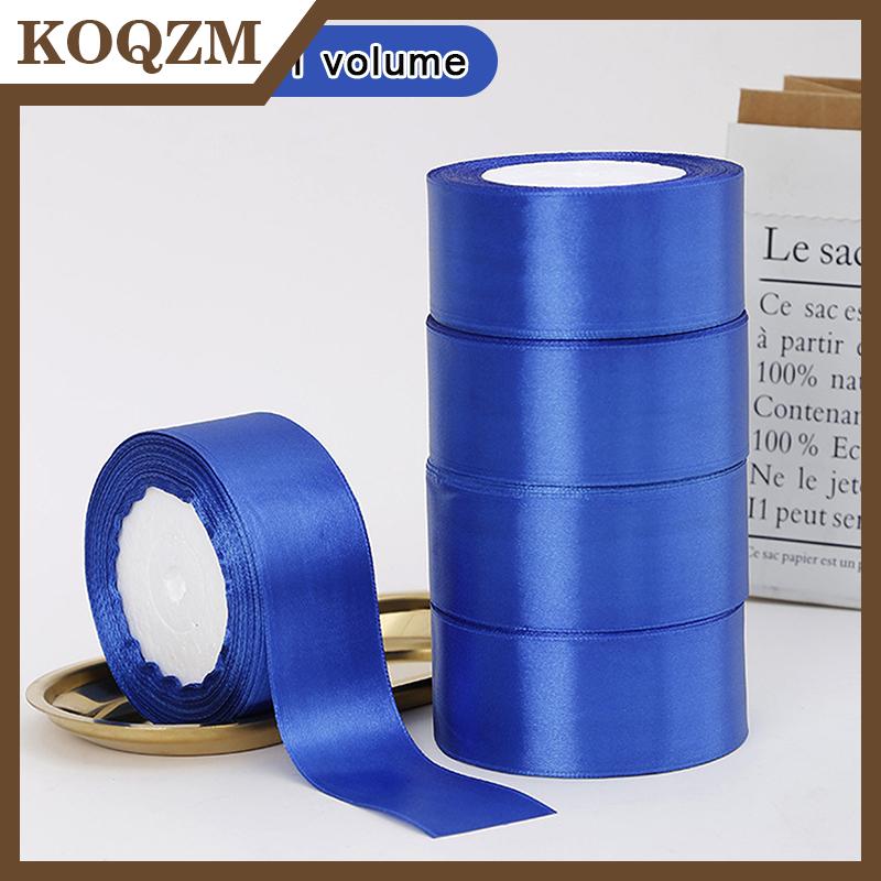 KOQZM Ruy-băng lụa nhiều màu 4 cm ruy-băng polyester một mặt ruy-băng đóng gói quà tặng phụ kiện nơ ruy-băng