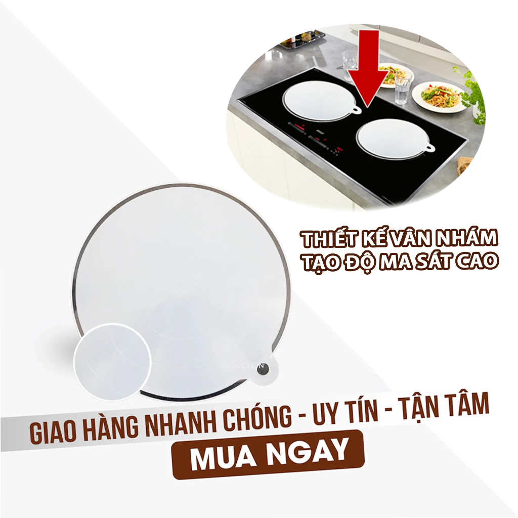 Miếng lót bếp từ Proki đĩa chuyển nhiệt bếp từ - Miếng lót bàn ăn silicone chống cháy cách nhiệt đa 