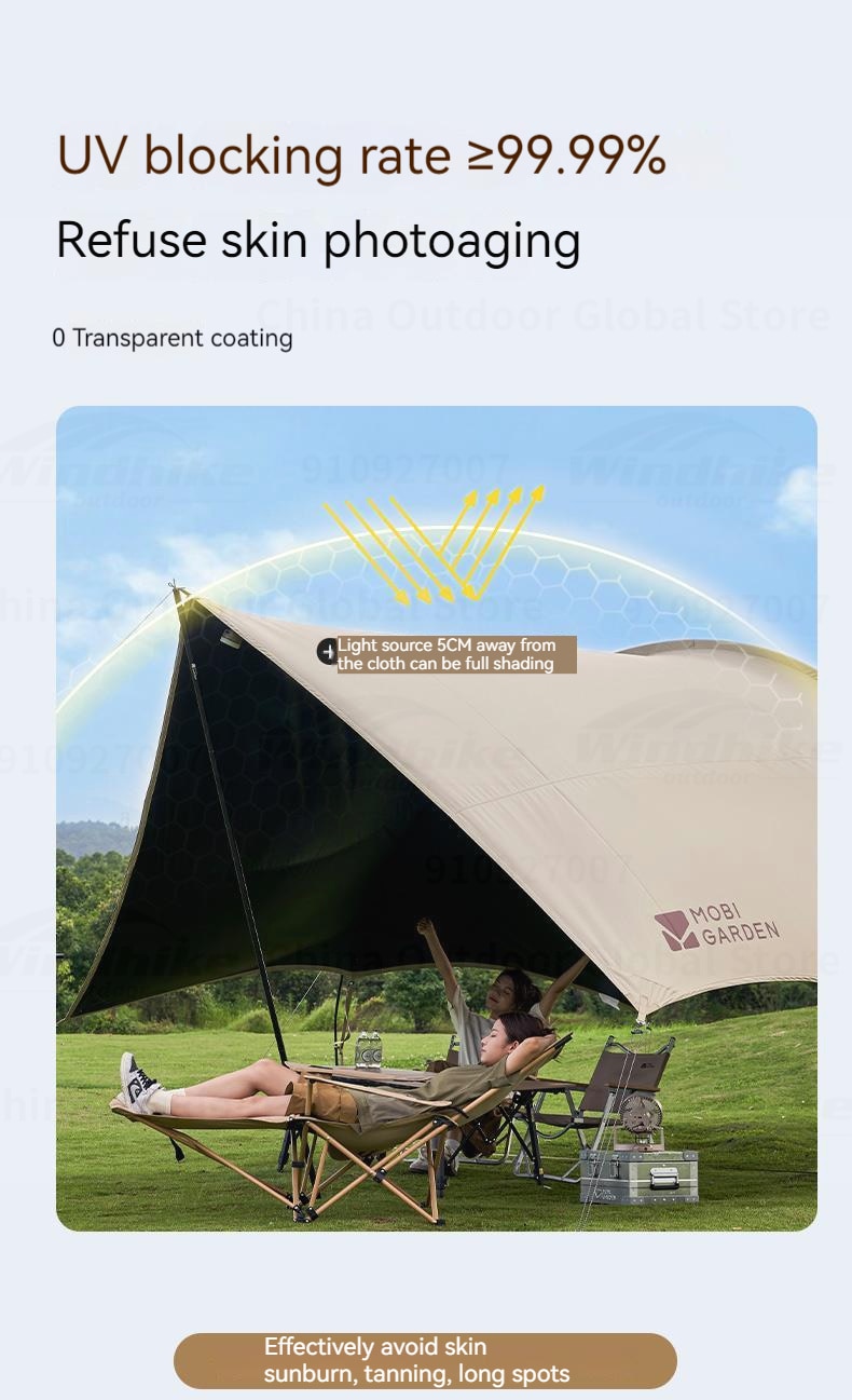 MOBI GARDEN Outdoor Camping Picnic Tent Anti-vinyl Canopy Rain Anti-ultraviolet 50+ Large-size Tunnel-type Oxford View D250 · v49