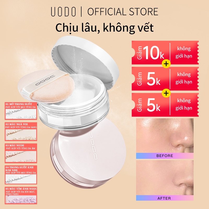 2452Bột thiết lập UODO 12h Kiểm soát dầu Full Coverge Trọng lượng nhẹ Không công bằng giả2555