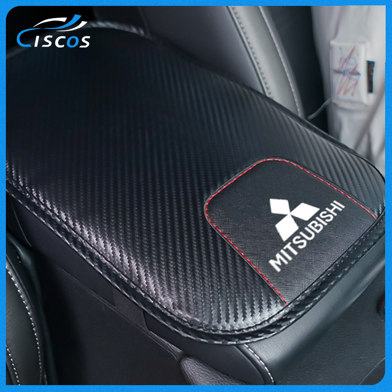 Ciscos Carbon Fiber Leather Car Armrest Cover for Mitsubishi Mirage Triton Attrage Lancer Xpander ราคา 149 บาท*ส่งฟรี