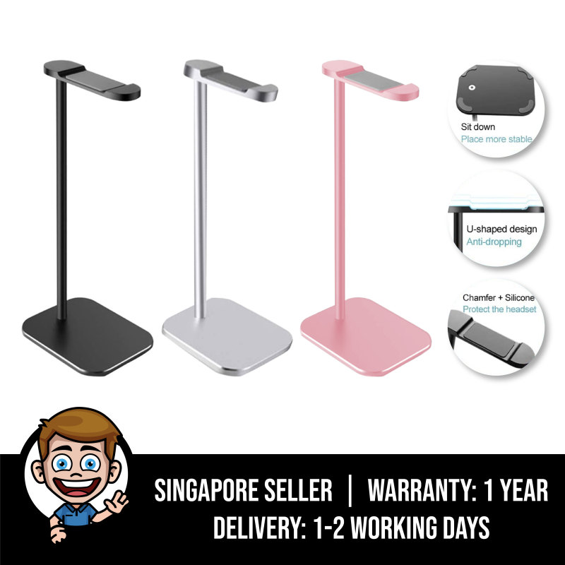 Premium Aluminum Headphone Stand Holder, Universal Aluminium Alloy Gaming Headset earphone Holder Table Desk Display Rack Hanger Organiser Support For All Headphone Sizes Singapore