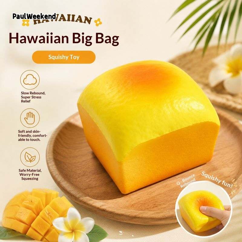PaulWeekend Hawaiian Bread Squishy Toy Realistic Stress Relief Soft Squishy Play ราคา 56 บาท*ส่งฟรี