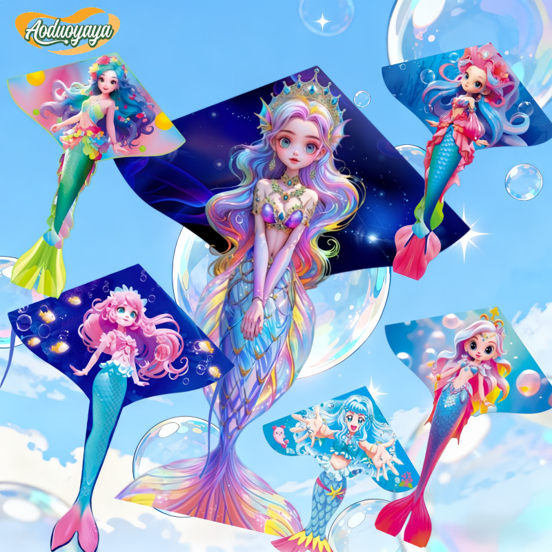 Aoduoyaya ว่าวแมงกะพรุน ว่าวพลาสติก รวมสายว่าว 50m ผ้าหนาทนทานต่อการฉีกขาด ของเล่นกลางแจ้งสำหรับเด็ก ราคา 74 บาท*ส่งฟรี