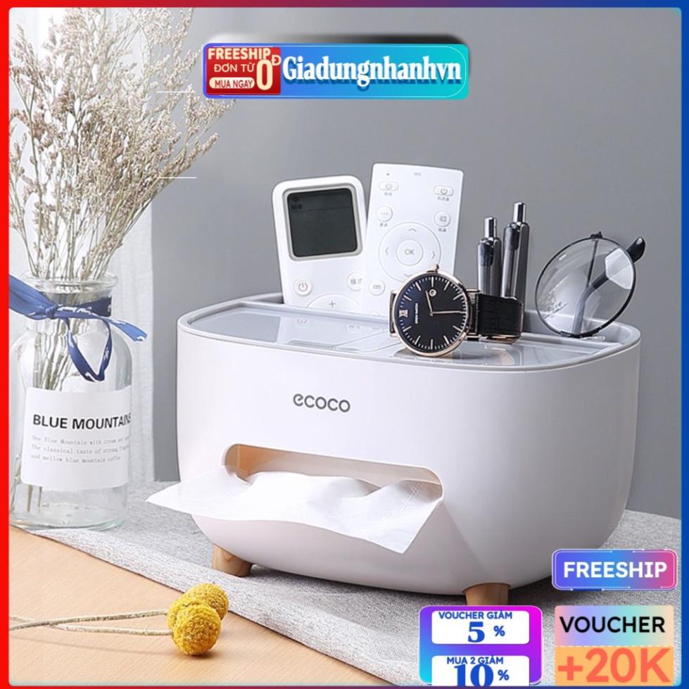 Hộp Đựng Giấy Ăn Đa Năng Để Bàn Ecoco Mẫu Mới, hộp lưu trữ phụ kiện để bàn sang trọng