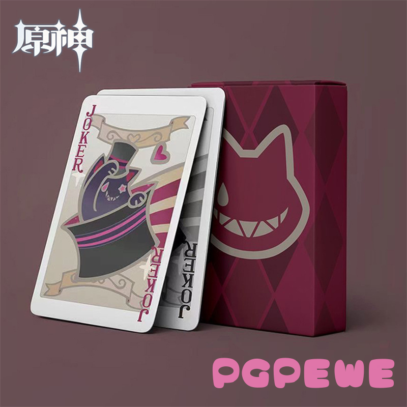[PGPEWE] Spel Genshin Impact Lyney Lynette Pokerkaarten Speelgoed Goochelaar Hoed Kat Cosplay Rekwisieten Speelkaarten