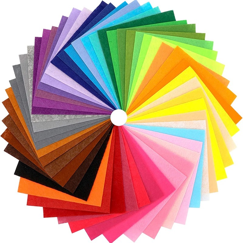 [Local Shipment]40Pcs Felt Fabric Squares DIY Craftwork Felt Crafts Assorted Colors Textile Fuzzy Fabrics for Scrapbooks Sewing