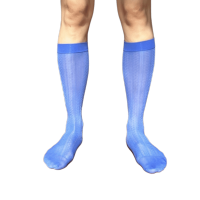 DRESSPLUS MALL Ultra-thin Mens Ultra-Thin Socks Strip Transparent Mid-tube Stocking Simple Nylon Below Knee Calf Stockings Office
