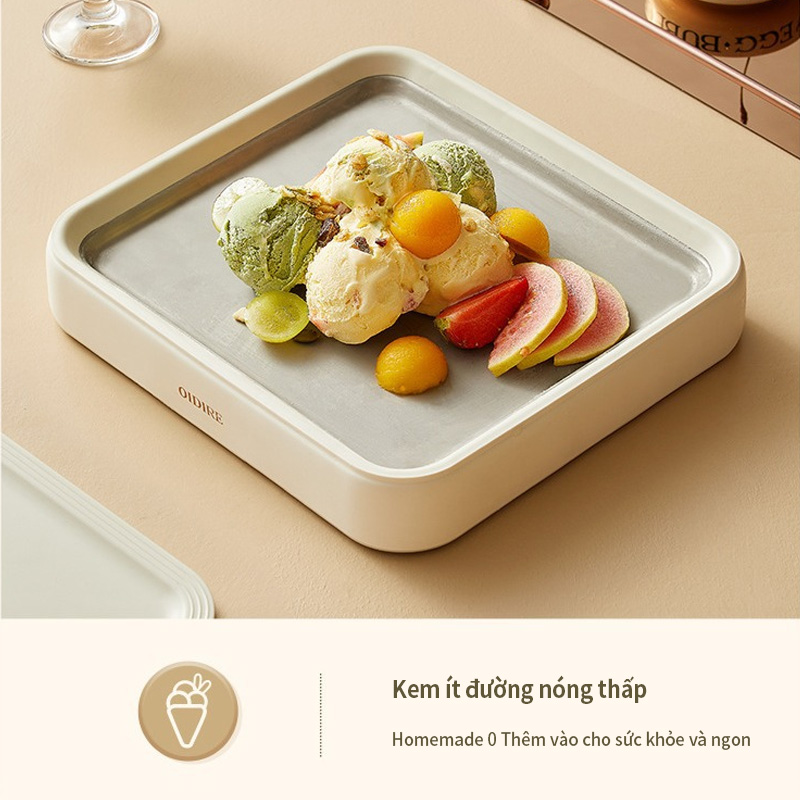 {UU61} Máy Làm Đá Chiên OIDIRE Máy Làm Kem Loại Nhỏ Gia Dụng Máy Làm Sữa Chua Trẻ Em Không Cắm Điện Mini Bằng Thép Không Gỉ Chuyên Dụng