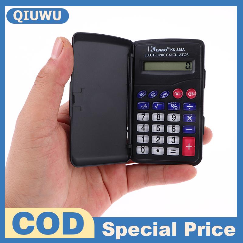 QIUWU Sáng Tạo Và Thực Tế Văn Phòng Nguồn Cung Cấp Protable Chữ Số Đen Máy Tính Bỏ Túi Kích Thước Nhỏ Nhựa 8 Chữ Số Điện Tử Máy Tính Mini